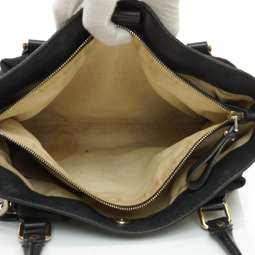 Auth Gucci Gg Tote Bag Black Canvas #16019G13 - Picture 9 of 13